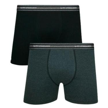 Imagem de Kit 2 Cuecas Boxer Lupo Algodão com Elastano 523-088, Preto, Cinza chu