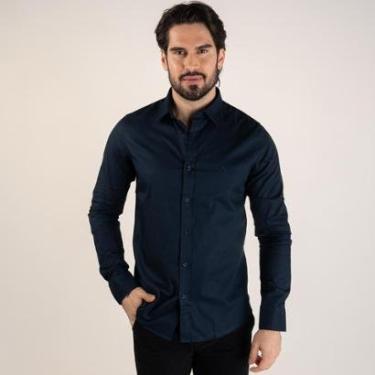 Imagem de Camisa Acostamento Cotton Azul Marinho-Masculino