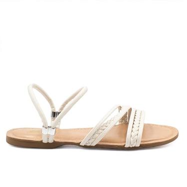 Imagem de Sandália Zatta Rasteira Trançada Bella (Off White, BR, Adulto, Numérico, 35)