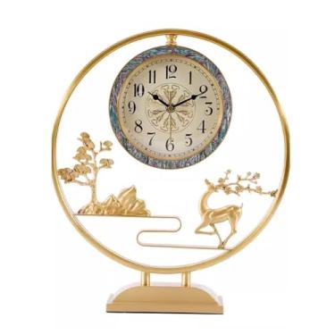 Imagem de KEG801302 Relógios de mesa para decoração de casa relógio de mesa de latão relógio de mesa para casa relógio de mesa silencioso sem tique-taque arte relógio de mesa para sala de estar, quarto