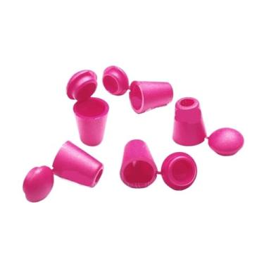 Imagem de 50 peças de cabo de plástico terminam rolha de sino com trava de tampa, clipe de alternância, bolsa de roupas esportivas, peças de corda de cadarço, rosa, tamanho �nico
