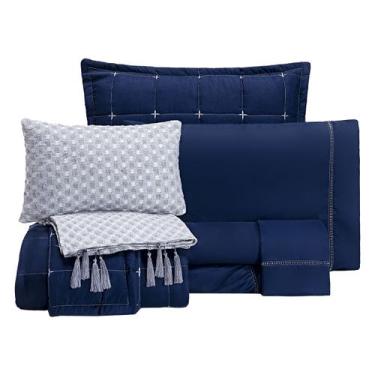 Imagem de Kit Enxoval 9 Peças Lisboa Bordado Dupla Face Queen - Vitor Bordados, 