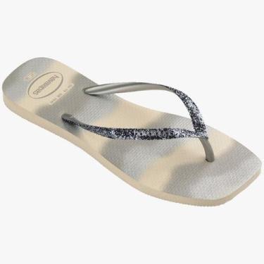 Imagem de Chinelo Havaianas Square Glitter Party, Bege palha, 37/38