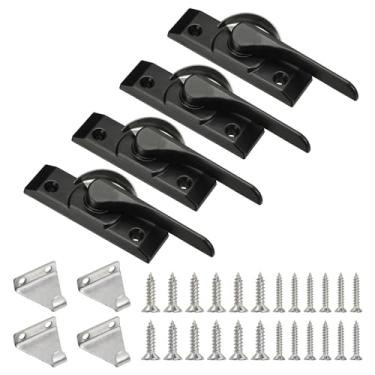 Imagem de PATIKIL Fechaduras de faixa de janela 8,6 x 2,3 cm, 4 peças de trava deslizante de abertura direita e substituição de guardião para quartos, banheiros, janelas deslizantes verticais e horizontais