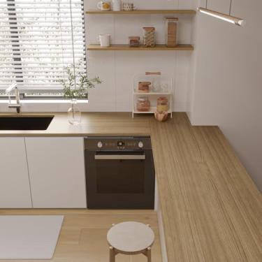 Imagem de CHIHUT Papel de contato de grão de madeira leve de 30,5 x 254 cm para portas de armários papel de parede de madeira rústica texturizado papel de parede de madeira para bancadas papel de parede