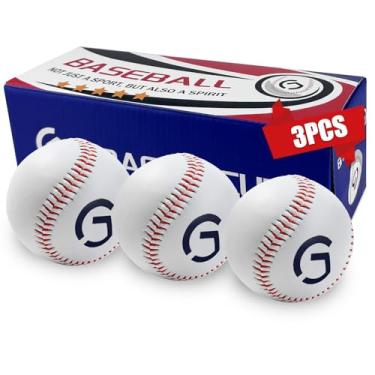 Imagem de Gracfulcub Bola de beisebol, bolas de beisebol de jogo oficial para treinamento de jogadores de beisebol jovens e adultos, tamanho e peso oficiais adequados para prática de arremesso de campo de