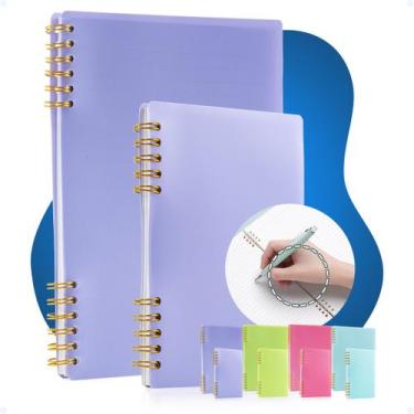 Imagem de Kit 2 Caderno Pauta A5 A6 Pequeno 80 Folhas Argola Anotações - Hxt, Ro
