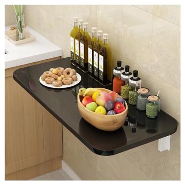 Imagem de Mesa dobrável para lavanderia, mesa dobrável de parede, mesa de computador, mesa de jantar dobrável, mesa de trabalho dobrável, bancada de trabalho dobrável para escritório em casa (cor: Bl