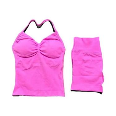 Imagem de Conjunto Esportivo Feminino HISTELLO 2 Peças: Top Regata Sem Costas E 