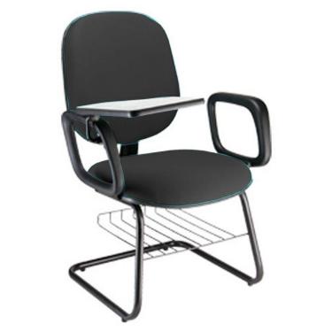 Imagem de Cadeira Escolar Universitária com prancheta para Escolas Linha Uno Preto