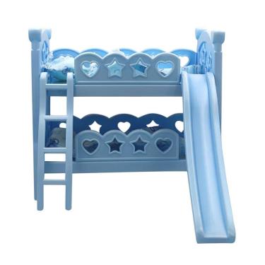 Imagem de Berço De Brincadeira Com Escorregador Azul Diversão Garantida Infantil