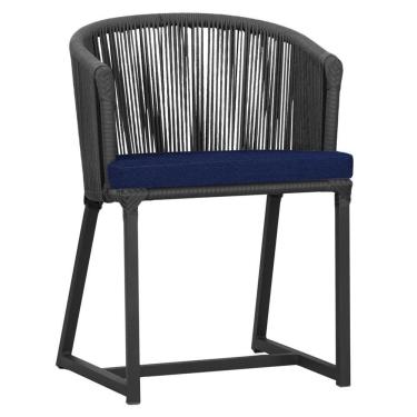 Imagem de Cadeira De Jantar Noronha Alumínio Preta E10 Trama  Preto