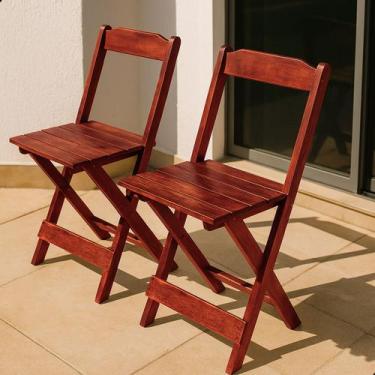 Imagem de 2 Cadeiras Dobráveis Madeira Resistente Cedrinho Itaúba - Spacoshop, I