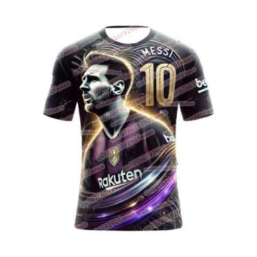 Imagem de Camiseta Masculina Respirável De Secagem Rápida Com Estampa 3D Messi P
