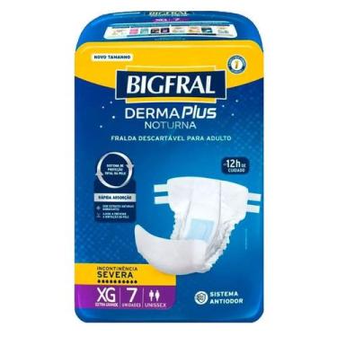 Imagem de Fralda Descartável Bigfral Derma Plus Noturna XG 7 Unidades