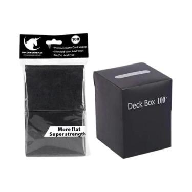 Imagem de Caixa De Cartas Fosca Tamanho Padrão Para Pokémon MTG TCG Com Divisóri