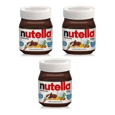 Imagem de Kit C/3 Creme De Avelã Com Cacau Ferrero Nutella 350g