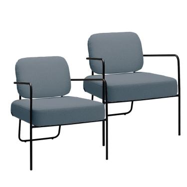 Imagem de Kit 2 Poltronas Katy Base em Ferro Movellu Home