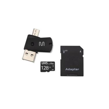 Imagem de Cartão de Memória C10 128GB Multilaser Adpatador Dual Drive MC153