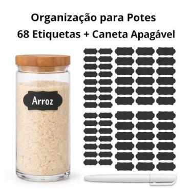 Imagem de Etiquetas Personalizáveis Kit Com 68 Adesivos E Caneta De Giz Perfeito