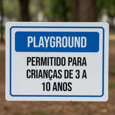 Imagem de Placa Acm Playground Permitido Crianças 3 A 10 Anos 18X23 - Sinalizo