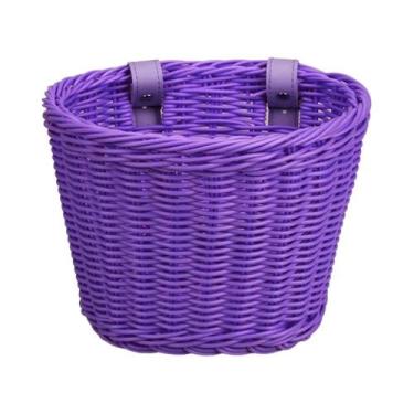 Imagem de Cesta De Bicicleta Infantil De Vime Para Frente, Cesto De Bicicleta De