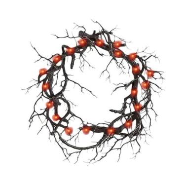 Imagem de Guirlanda De Halloween LED Roxa E Vermelha Com Glitter Para Porta Da F