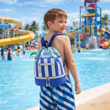 Imagem de Bolsa-mochila natação-praia-viagem multiuso listrada cor:azul - AURORA