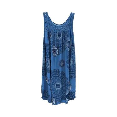 Imagem de Vestido Camisole Sem Mangas De Verão Para Mulheres plus Size Com Estam