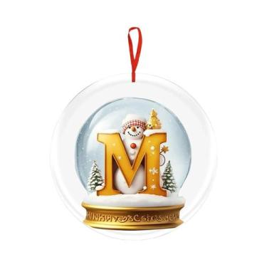 Imagem de Bola De Cristal Amarela De Acrílico Para Decoração De Árvore De Natal,