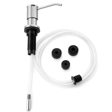 Imagem de Dispenser Embutido Inox 304 Escovado com Mangueira 94cm para Galão Externo de Detergente ou Sabonete Líquido