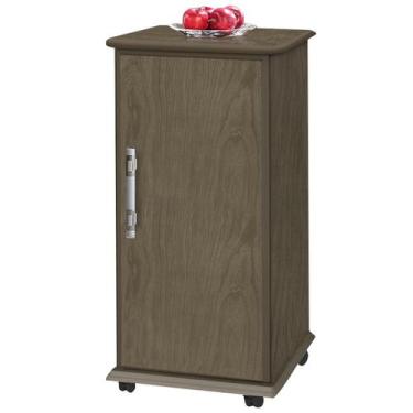 Imagem de Armário Chão Conquista Cor Amendôa Área Serviço C/ Rodízios - Passe Be