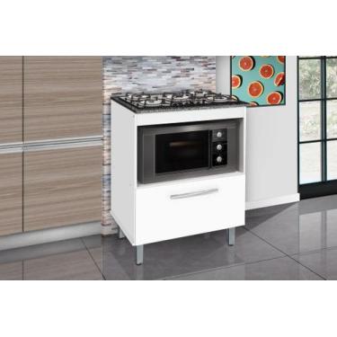 Imagem de Balcão gabinete p/ cooktop 5 bocas forno micro-ondas Buriti - Passe Be