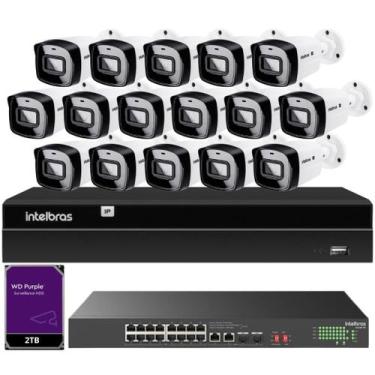 Imagem de Kit 16 Câmeras Ip Intelbras Nvd 1416 Câmeras Vipc 1230 Onvif