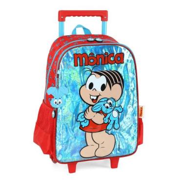 Imagem de Mochila Escolar Turma da Monica Com Rodinhas Mala Haste Rodas - Turma 