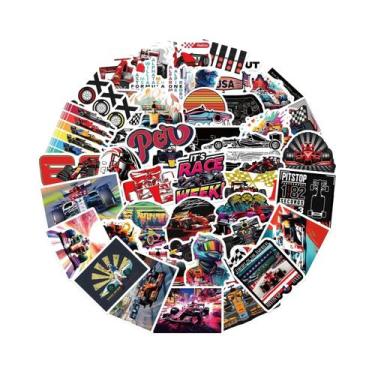 Imagem de 50 Adesivos Impermeáveis F1 Para Carros, Motos, Bicicletas, Malas E Ga