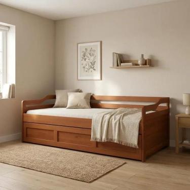 Imagem de Bicama Infantil com Cama Auxiliar e Rodízio Madeira Maciça Londrina Ca