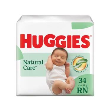 Imagem de Fralda Infantil Huggies Natural Care RN com 34 unidades, RN, 34