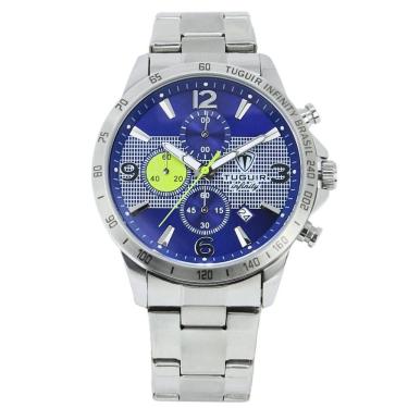 Imagem de Relógio Masculino de Aço Tuguir Analógico Infinity TGI37245 Prata e Azul