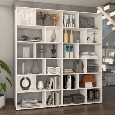 Imagem de Estante para Livros Podcast 10 Prateleiras Branco - Panorama Móveis