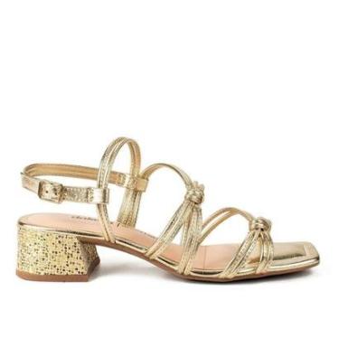 Imagem de Sandália Dakota de Salto Bloco Metalizada Y6405-Feminino