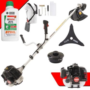 Imagem de Roçadeira Alta Performance Com ÓLEO STIHL KW52-LE Série E Kawashima 52cc 2,5HP Faca 3 Pontas e Carretel Ideal na Manutenção de Jardins e Gramados