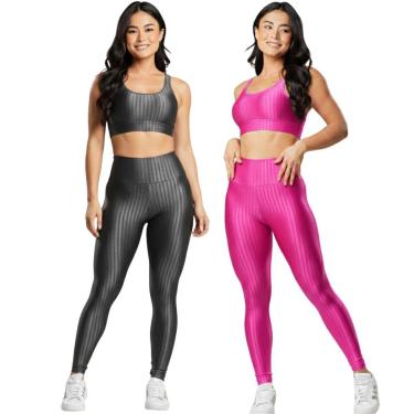 Imagem de KIT 2 Conjunto Fitness Top e Calça New Zig 3D Serra e Mar Modas Roupa Academia Treino M...
