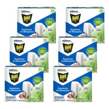 Imagem de Kit 6 Repelente Elétrico Raid + Refil 45 Noites 25ml