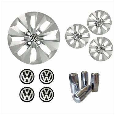 Imagem de Jogo Calota Aro 14 Gol Voyage G5 G6 2013 Volkswagen + Emblema Resinado