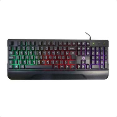 Imagem de Teclado Gamer Semi Mecânico USB Preto BrazilPC com Iluminação Rainbow 