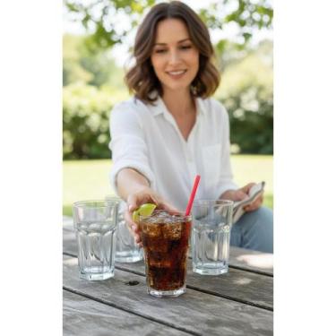 Imagem de 2x Kit 6 Copos Long Drink Vidro Grosso 310ml Elegantes - Congratulatio