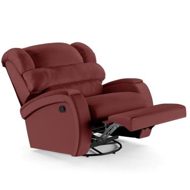 Imagem de Poltrona Do Papai Reclinável Kalie Glider Giratória Usb Fh9 Pu Vermelho - Mpozenato