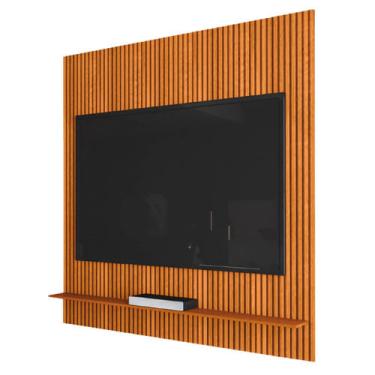Imagem de Painel Para TV Até 55 Polegadas Ripado Impressão 3D Avante 1,34m Cedro edn