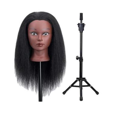 Imagem de Cabeça De Manequim Com Cabelo 100% Real, Boneca De Treinamento De 18 P